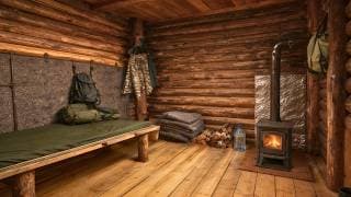 Man Builds A LOG CABIN Alone And Survives Heavy Snow | Relaxing ASMR By @outdoorlifeandcraft