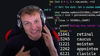 Diceware Passwords in C from Scratch