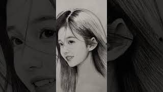 How I drew this girl's face so realistically #drawing #pencilart #arttutorial