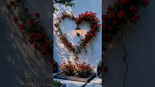 Transform Your Plain Wall Into a Stunning DIY Garden Rose Heart Display 💖🌹🌿