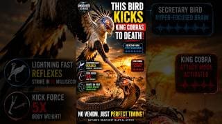 This Bird Kicks King Cobras to Death... 😳🐍🦅 #SecretaryBird #KingCobra #Snake #Wildlife