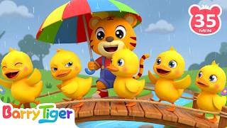 Five Fluffy Ducklings 🦆 | Sweet Classic Rhymes | Kids Songs & Nursery Rhymes | BarryTiger