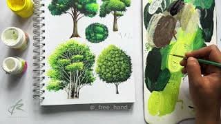 Demo of my Ultimate Acrylic Tree Painting course | acrylic painting tutorial | step by step  | tree