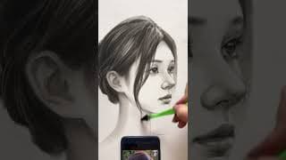 Drawing Realistic Girl With Pencil #drawing #sketch #art