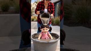 She Dipped a Plush Doll in CEMENT… The Result is Mind-Blowing! 🤯 #diycrafts #diy