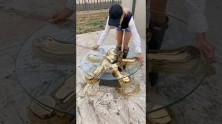 Chrome Gold DIY Concrete Bear Coffee Table