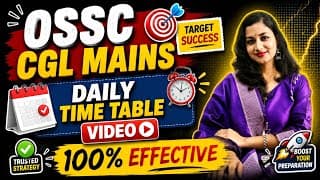 ‼️8-Hour Smart Study Timetable for OSSC CGL MAINS | 100% EFFECTIVE 👍