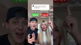 Can you still hear Yanny!?! 👀😱 #shorts #challenge #couple