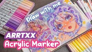Trying Arrtx Acrylic Markers & Sketchbook ✨ Draw with me