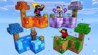 4 Friends Survive on ELEMENTAL SKYBLOCKS in Minecraft