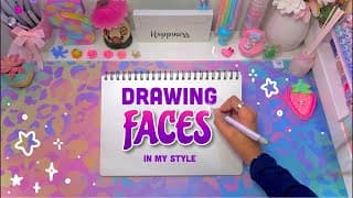 How I Draw Faces in my Art Style (Livestream) Full Process
