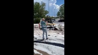Hail piles up in Denver area