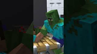 Minecraft Arm Wrestling With MONSTERS! #minecraft #meme #herobrine #shorts #monsterschool
