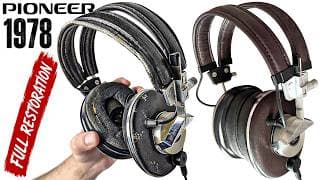 1978 ⚙️ RESTORATION Vintage Headphones 🎧 PIONEER monitor 10 | Working with leather! 🎵 Made in Japan