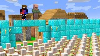 I Built a WALL to Protect The Village Against Iron Golem