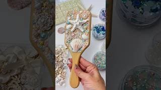 DIY Seashell Hairbrush Mermaid Inspired #crafts #brush #cutecraft #diy #art