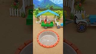 mini hand pump project water with concrete mixer cow farm diy tractor #tractor #cartoon #ytshorts