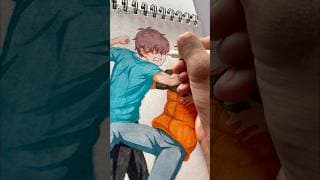 Drawing Of My Character Fighting With Other Anime Character 😅. #shorts