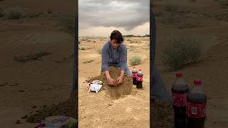 Hide Drink 🥤 & food 🥘 in desert 🏜️ sand #desert #survival #camping #outdoors