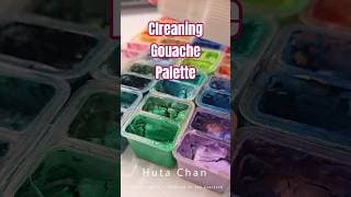 Cleaning my gouache palette 🎨💦 #shorts #hutachan