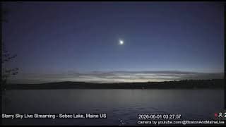 Meteor Fireball streaking across the sky at Sebec Lake, Maine - June 1, 2026