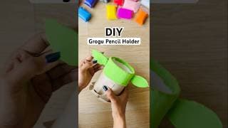 DIY Grogu Pencil Holder 😱 #crafteraditi #handmade #diy #shorts #grogu #penholder #backtoschool