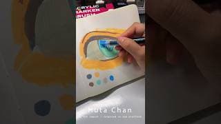Blue eyes painting - cheap acrylic markers #shorts #acrylicmarker