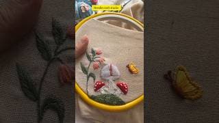 beautiful mashroom embroidery#embroidery#stitching#ytshorts#handmade#yt#embroidered#diy#art#stitch
