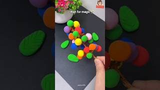 Diy Colourful Grapes 🍇 Easy kids Crafts 🪀😱 #viral #youtubeshorts #kids #diy  #kidscraft #shorts #art