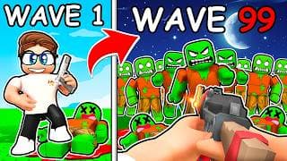 Going From NOOB to PRO in Roblox Survive Zombie Arena!