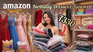 ₹330 main Gown?! Huge Party Dresses & Gown haul 😍🤯 #amazonfinds #gown #birthdaydress