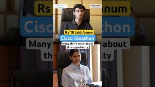 Kushal got Rs 18 LPA via Cisco Ideathon. Complete video on YT