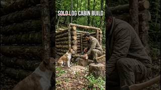 Bushcraft Log Cabin Build #bushcraft #logcabin #survival #forest #cabinbuild #outdoors