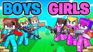 BOYS vs GIRLS Military Battle! (Minecraft)
