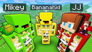 JJ and Mikey: FAT vs STRONG vs WEAK Statue Battle in Minecraft...