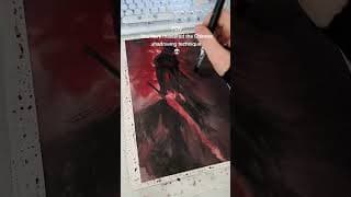 The Chinese Shadowing Technique... #artprogress #darkart #watercolor