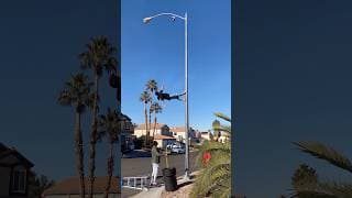 Walking on a Light Pole 😮