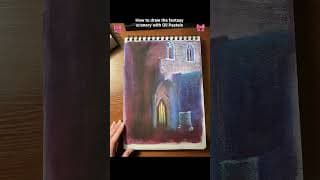 How to draw the fantasy scenery with Oil pastels #art #painting #drawing #artist #oilpainting