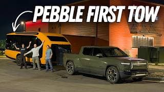 First Tow Pebble Flow w/ My Rivian R1T – I Can Hardly Tell The Trailer Is There!