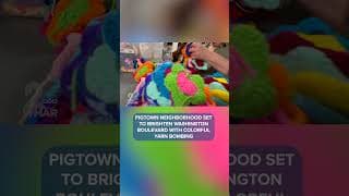 Pigtown yarn bombing project wraps lampposts in color #baltimore #community #yarn #news