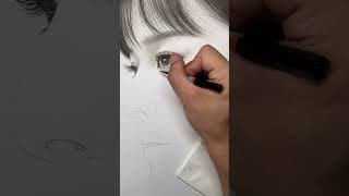 Drawing beautiful girl with pencil #drawing