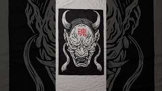 'Hanya' She will have her vengeance. Carved from mdf. #hanya #mask #woodcut #printmaking #art