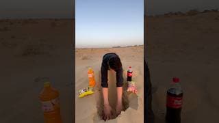 Hide Drink 🥤 & food 🥘 in desert 🏜️ sand#desert #survival #experiment #camping